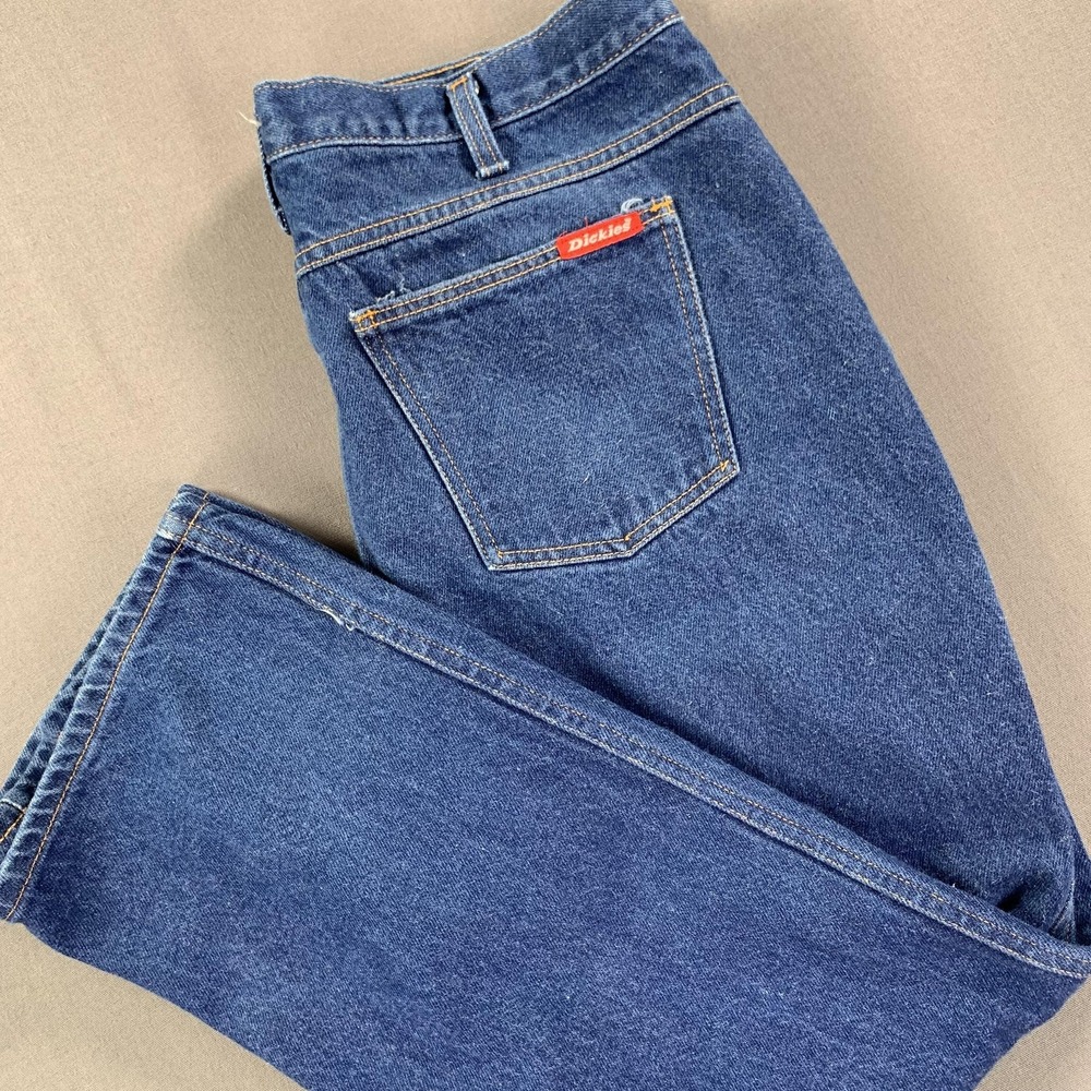 Dickies Jeans Mens 36x30 Blue Denim Straight Leg 5-Pocket Workwear Zip Fly